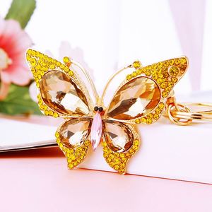 Crystal Butterfly Keychain Full Rhinestone <b>Key</b> <b>Chain</b> for Women Girl Car Handbag Bag Charm Pendant <b>Key</b> Ring - Product Image 4
