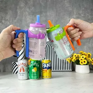 Wholesale Soda Can Leak-proof Cup Lid Straw Holder Reusable Home Party Outdoor Picnic Beer Drinking Accessories <b>Drinkware</b> Items - Product Image 2