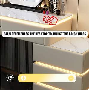 Scrivania da Trucco Smart di Design NOVA, <span class=keywords><strong>Tavolo</strong></span> da Make Up Bianco con Stazione di Ricarica Wireless e Altoparlante Bluetooth - Product Image 4