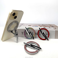 Support de bureau magnétique flexible à finition pailletée, fixation puissante en alliage de zinc, hauteur réglable, suivi intelligent, éclairage intégré
