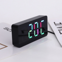 Horloge de bureau numérique électronique LED RGB moderne avec alarme, rétroéclairage sonore réglable, date et température