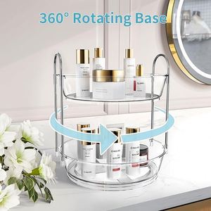 Rotating <b>Makeup</b> Organizer 360 Spinning Skincare Organizers for <b>Vanity</b> Clear Organizing Containers for Bathroom Countertop - Product Image 4