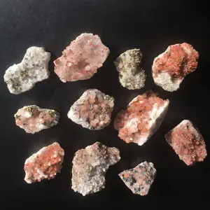 Natuurlijk Gesteente Chalcopyriet Met Kwarts Ruw Ruw Pyriet Met Rood Kwartscluster Kristalcluster Specimen Pyrietsteen