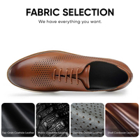 Chaussures Oxford décontractées pour hommes en cuir véritable, vente en gros d'usine, rehaussantes de 7 cm/2,76 pouces