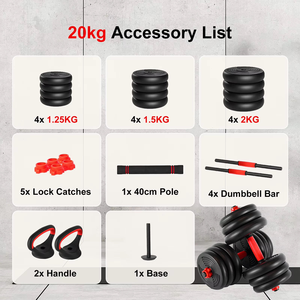 6 in 1 Adjustable <b>Dumbbell</b> Set Barbell <b>Dumbbells</b> Weights Kettlebell Push up Bar Connecting Rod Multi-Function Training Kit - Product Image 4