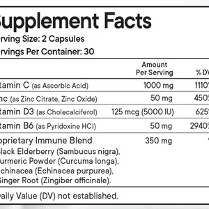 Cápsulas de Vitamina para el Bienestar Diario, Cápsulas de Saúco para el Apoyo Inmunológico y de los Huesos con Hierbas y Vitaminas - Product Image 2