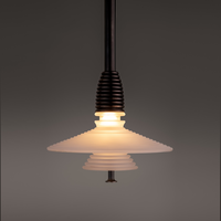 Lampe suspendue en verre ondulé de style moderne du milieu du siècle français, lampe suspendue de luxe italienne pour table à manger, hôtel, café, bar, comptoir