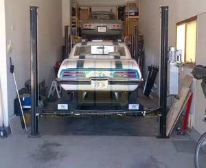 3600kg Lift mobil 4 Post hidrolik CE bersertifikat disesuaikan Double 2 Stack peralatan garasi pengangkat mobil sistem parkir - Product Image 6