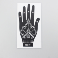 Autocollant de pochoir de tatouage au henné indien en PVC, imprimé UV, imperméable et écologique, pour l'art corporel temporaire – Meilleure vente