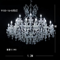 Lustre en cristal à LED de luxe de style européen en acrylique à diodes lumineuses de haute qualité, perles de cristal, éclairage pour scène de mariage, hôtel