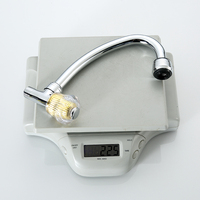 Prix usine Rond Or Poignée Haut Arc Chrome Plaqué Robinet De Cuisine Simple Eau Froide Cuisine Évier Robinet Mural
