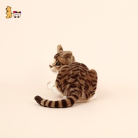 Tissu en coton PP avec nylon et flanelle de dessin animé mignon chat inclinable animal en peluche avec des matériaux durables