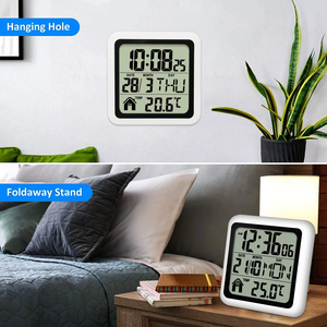 <span class=keywords><strong>Horloge</strong></span> et <span class=keywords><strong>calendrier</strong></span> autocollants muraux transfrontaliers en ABS, sans perforation, étanches et anti-poussière, avec ventouse auto-amorçante pour salle de bain et cuisine - Product Image 2