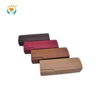 Étui rigide pour lunettes en PU imitation bois, boîte à lunettes rétro faite à la main, étui de rangement portable pour lunettes de vue et de soleil