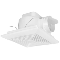 Ventilateur d'extraction de plafond carré blanc standard australien pour salle de bain avec clapet anti-retour et lumière LED