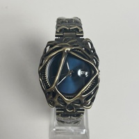 Montre-bracelet vintage en bronze Y2K avec cadran en albâtre torsadé en forme d'araignée, montre à quartz créative et personnalisée pour homme avec affichage de la date
