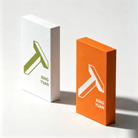 Boîtes cadeaux personnalisées en carton avec couvercle rabattable, emballage de vente au détail, logo imprimé en orange, finition mate lisse, pour écouteurs