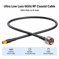 Câble coaxial RF à très faible perte 6 GHz, SMA mâle droit vers N mâle droit, câble flexible en laiton de 6,10 mm pour tests et mesures RF