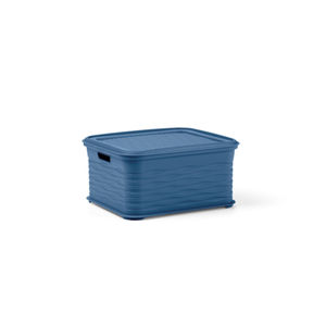 Conteneur en polypropylène bleu denim à boucles 14,5x16,5 H. 8,5 cm 1,3 L - Product Image 1