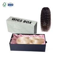 Boîtes d'emballage de luxe rigides en carton personnalisées avec logo, en satin de soie, pour perruques et tresses, emballage pliable
