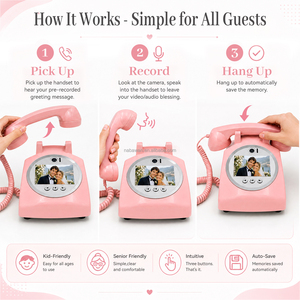 Cabine téléphonique personnalisable pour livre d'or audio de mariage, anniversaires, remises de diplômes - Product Image 4