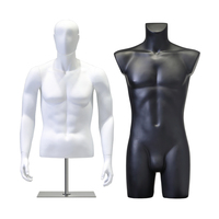 Maniquí de Fibra de Vidrio para Hombre, Parte Superior del Cuerpo, con Base de Hierro, para Exhibición en Tiendas de Ropa