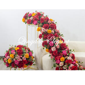 Bola de flores artificiales para decoración de boda, centro de mesa grande, flor de pasillo, amarillo, rojo, rosa, Rosa - Product Image 5