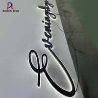 Signe de logo poli rétro-éclairé personnalisé professionnel LED feu de recul Halo-Lit mariage maison boutique décoration prise publicitaire