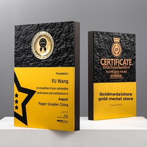 Medallas de Autorización Personalizadas con Bases de Madera Creativas, Diseños de Madera Sólida de Alta Gama, Certificados para Franquiciados/Agentes, Transferencia Térmica - Product Image 4