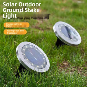 Luz Solar Enterrada de 8 LED, Acero Inoxidable, IP65, Luz de Escalón para Exteriores, Control por Sensor de Luz, 6-8 Horas de Funcionamiento Solar para Jardín - Product Image 1