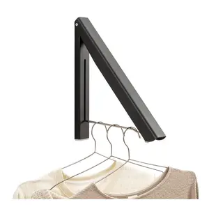 Hot Selling Aluminum Alloy Foldable Clothes Rack Wall Mounted Folding Triangle Hanger Retractable Hanging Clothes Airer