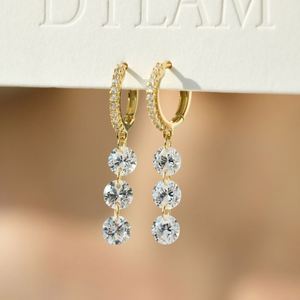 Pendientes de Aro con Clip y Borla de Plata de Ley con Circonita 5A de Dylam Charm Fashion Jewelry para Mujeres, Chicas y Damas - Product Image 4