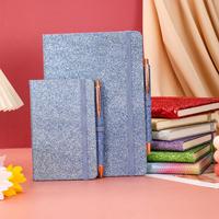 Carnet holographique à paillettes dégradées, format A5, exquis, haut de gamme, avec logo personnalisé, coffret cadeau, pour notes quotidiennes