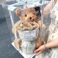 Diskon besar boneka beruang Teddy buket mawar abadi Hari Valentine hadiah ulang tahun pacar laki-laki kartu ucapan kustom Wisuda