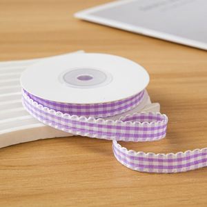 Ruban à carreaux festonné de 1 cm, le plus vendu, pour l'embellissement de robes d'enfants et la fabrication de nœuds pour cheveux, 10 yards/rouleau - Product Image 5