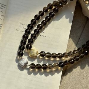 Collar de cristal de estilo INS versión coreana de plata 925, diseño de nicho, hebilla cepillada, cadena de clavícula de moda Simple Retro - Product Image 1