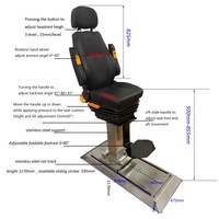 Siège de pilote marin réglable pour tracteurs avec rail en acier inoxydable et rail de glissière de longueur réglable pour siège de pilote de bateau