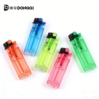 Briquets jetables modernes transparents en plastique, lot de 5 couleurs, briquet à roue à grattage pour fumeurs