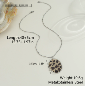 Kalung & Anting Liontin Motif Leopard Kreatif Hip-Hop Vintage dengan Rumbai Panjang Perhiasan Impor - Product Image 3