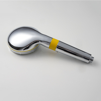Douche à main en métal chromé poli miroir, double filtration, fonction unique, haute pression, pour purifier l'eau et prendre soin de la peau