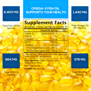 Top Beoordeelde Beste Kleine <span class=keywords><strong>Omega</strong></span> <span class=keywords><strong>3</strong></span> Visolie Softgel <span class=keywords><strong>Capsules</strong></span> Hoge Potentie Epa & Dha Met Aangepast Voor Hart-En Hersengezondheid - Product Image 2