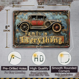 Letrero Metálico Retro Vintage de Coche, Tren y Motocicleta, Decoración de Garaje <span class=keywords><strong>para</strong></span> Motociclistas, Placa Decorativa <span class=keywords><strong>para</strong></span> Pared del Hogar, La Familia es Todo - Product Image 5