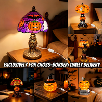 Nouveau produit transfrontalier : Lampe dôme créative en résine, motifs Halloween (Crâne, Citrouille, Fantôme), pour la maison et les chambres d'enfants