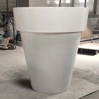 Pots à fleurs en béton blanc modernes, jardinières d'extérieur, style minimaliste pour plantes vertes