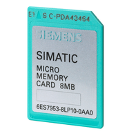 Carte mémoire Siemens SIMATIC S7 PLC 6ES7953-8LJ20-0AA0 |   Mémoire Flash non volatile 512 Ko 3,3 V CC certifiée CE//RoHS pour contrôle industriel