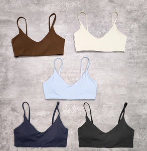 レディーススポーツウェア2ピースヨガセットハイV型ウエストランニングジムショーツ & ソフトスポーツブラ通気性ソリッドパターン - Product Image 3