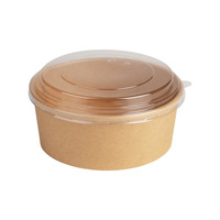 Bols à salade jetables en papier kraft à paroi simple imprimés en sérigraphie King Garden - Différentes tailles (500ml-1500ml)