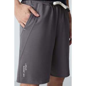 Short basique pour homme en coton gris foncé, épais, doux et texturé, coupe standard - 81278 - Gris foncé - Product Image 3