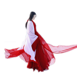 Réplica de Hanfu Estilo Invernal, Camisa de Manga Ancha Roja, Falda Wei Jin, Traje de Actuación, Estilo Antiguo, Fotografía, Talla Adulto - Product Image 5