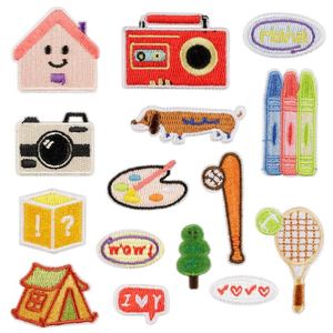Mini Patch thermocollant style coréen avec motifs Wappen, Tente, Radio, Caméra, Palette, Maison pour chien, Arbre pour la décoration de vêtements, chaussures et chapeaux - Product Image 1